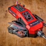 Einhell Power X-Change Akku-Schleif- / Gravur-Werkzeug TE-MT 18/34 Li-Solo, 18Volt (rot/schwarz, ohne Akku und Ladegerät, 55-teiliges Zubehör-Set)