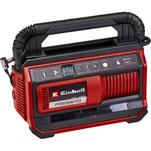 Einhell Power X-Change Hybrid-Kompressor PRESSITO 18/25 Hybrid (rot/schwarz, 18Volt / 220Volt, ohne Akku und Ladegerät)