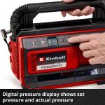Einhell Power X-Change Hybrid-Kompressor PRESSITO 18/25 Hybrid (rot/schwarz, 18Volt / 220Volt, ohne Akku und Ladegerät)