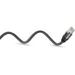 Goobay Ethernet-Kabel USB-A 3.2 Gen1 Stecker > RJ-45 Stecker (schwarz/silber, 1 Meter, geflochtener Textilmantel)