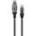 Goobay Ethernet-Kabel USB-A 3.2 Gen1 Stecker > RJ-45 Stecker (schwarz/silber, 1 Meter, geflochtener Textilmantel)