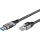 Goobay Ethernet-Kabel USB-A 3.2 Gen1 Stecker > RJ-45 Stecker (schwarz/silber, 10 Meter, geflochtener Textilmantel)