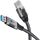 Goobay Ethernet-Kabel USB-A 3.2 Gen1 Stecker > RJ-45 Stecker (schwarz/silber, 10 Meter, geflochtener Textilmantel)