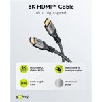 Goobay Plus Ultra High-Speed HDMI-Kabel, 8K @ 60Hz (grau, 3 Meter)