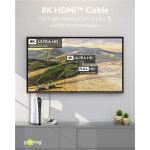 Goobay Plus Ultra High-Speed HDMI-Kabel, 8K @ 60Hz (grau, 3 Meter)