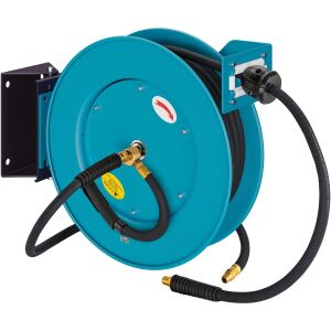 HAZET Schlauchaufroller offen 9040OS-10, 20 Meter (blau, 2 Meter Anschlussschlauch)