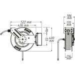 HAZET Schlauchaufroller offen 9040OS-10, 20 Meter (blau, 2 Meter Anschlussschlauch)