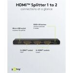 Goobay HDMI Splitter 1 auf 2 (4K @ 60Hz) (schwarz)