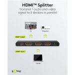 Goobay HDMI Splitter 1 auf 2 (4K @ 60Hz) (schwarz)