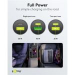 Goobay Dual-USB Auto-Schnellladegerät 45 Watt (schwarz, 1x USB-C, 1x USB-A, Power Delivery, 12 / 24 Volt)
