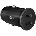 Goobay Dual-USB-C Auto-Schnellladegerät 30 Watt (schwarz, 2x USB-C, Power Delivery, 12 / 24 Volt)