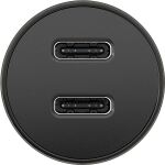 Goobay Dual-USB-C Auto-Schnellladegerät 30 Watt (schwarz, 2x USB-C, Power Delivery, 12 / 24 Volt)