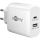 Goobay USB-C Dual-Schnellladegerät, PD, GaN, 65 Watt (weiß, 1x USB-C, 1x USB-A, Power Delivery)