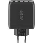 Goobay USB-C Multiport-Schnellladegerät, PD, GaN, 68 Watt (schwarz, 2x USB-C, 2x USB-A, Power Delivery, QuickCharge)