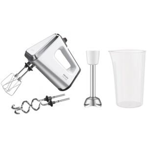 Krups GmbH Handmixer 3Mix 9000 GN9121 (weiß/silber, 750 Watt, mit Mixfuß und Becher)