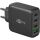 Goobay USB-C Multiport-Schnellladegerät, PD, GaN, 68 Watt (schwarz, 3x USB-C, 1x USB-A, Power Delivery, QuickCharge)