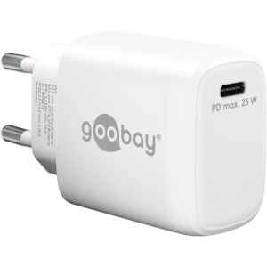 Goobay USB-C PD GaN Schnellladegerät 25 Watt (weiß, Power Delivery 3.0)