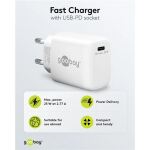 Goobay USB-C PD GaN Schnellladegerät 25 Watt (weiß, Power Delivery 3.0)