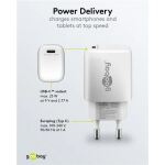 Goobay USB-C PD GaN Schnellladegerät 25 Watt (weiß, Power Delivery 3.0)