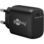Goobay USB-C PD GaN Schnellladegerät 25 Watt (schwarz, Power Delivery 3.0)