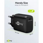 Goobay USB-C PD GaN Schnellladegerät 25 Watt (schwarz, Power Delivery 3.0)