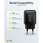 Goobay USB-C PD GaN Schnellladegerät 25 Watt (schwarz, Power Delivery 3.0)