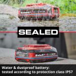 Einhell Akku Power-X-Change Plus 18Volt 4,0Ah SEALED (rot/schwarz, IP57, wasserfest, Kurzschlusssicherung)