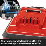 Einhell Akku Power-X-Change Plus 18Volt 4,0Ah SEALED (rot/schwarz, IP57, wasserfest, Kurzschlusssicherung)