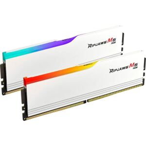 G.Skill DIMM 64 GB DDR5-6400 (2x 32 GB) Dual-Kit (weiß, F5-6400J3239G32GX2-RM5RW, Ripjaws M5 RGB, INTEL XMP)
