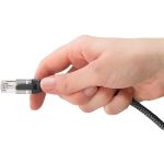 Goobay Ethernet-Kabel USB-C 3.2 Gen2 Stecker > RJ-45 Stecker (schwarz/silber, 3 Meter, geflochtener Textilmantel)