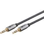 Goobay Plus Audio Verbindungskabel AUX 3,5mm stereo (schwarz/silber, 1 Meter)
