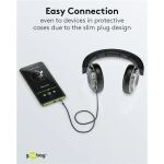 Goobay Plus Audio Verbindungskabel AUX 3,5mm stereo (schwarz/silber, 2 Meter)