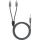 Goobay Plus Audio Adapterkabel AUX 3,5mm Klinke > Stereo-Cinch Stecker (schwarz/silber, 2 Meter)