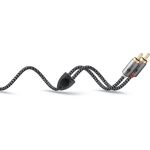 Goobay Plus Stereo-Cinchkabel (schwarz/silber, 2 Meter)