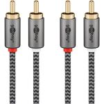 Goobay Plus Stereo-Cinchkabel (schwarz/silber, 5 Meter)
