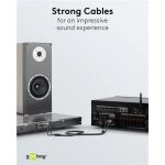 Goobay Plus Stereo-Cinchkabel (schwarz/silber, 5 Meter)