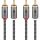Goobay Plus Stereo-Cinchkabel (schwarz/silber, 5 Meter)