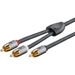 Goobay Plus Cinch Y-Kabel (schwarz/silber, 2 Meter)