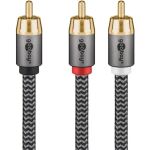 Goobay Plus Cinch Y-Kabel (schwarz/silber, 2 Meter)