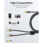 Goobay Plus Cinch Y-Kabel (schwarz/silber, 2 Meter)