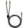 Goobay Plus Cinch Y-Kabel (schwarz/silber, 2 Meter)
