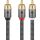 Goobay Plus Cinch Y-Kabel (schwarz/silber, 2 Meter)