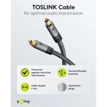 Goobay Plus Toslink-Kabel (schwarz/silber, 5 Meter)