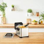 Tefal Fritteuse FR507D Family Pro Digital (edelstahl/schwarz, 2.400 Watt, Ölbehälter 4 Liter)