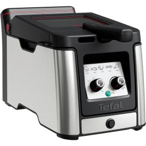 Tefal Fritteuse Clear Duo FR600D (edelstahl/schwarz, 2.000 Watt, Ölbehälter 3,5 Liter)