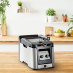 Tefal Fritteuse Clear Duo FR600D (edelstahl/schwarz, 2.000 Watt, Ölbehälter 3,5 Liter)