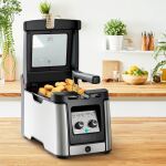 Tefal Fritteuse Clear Duo FR600D (edelstahl/schwarz, 2.000 Watt, Ölbehälter 3,5 Liter)