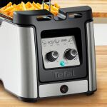 Tefal Fritteuse Clear Duo FR600D (edelstahl/schwarz, 2.000 Watt, Ölbehälter 3,5 Liter)