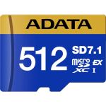 A-Data Premier Extreme microSDXC SD7.1 512 GB (blau/gelb, SD7.1 Express, UHS-I U3, Class 10, V30, Nintendo Switch 2 Ready)
