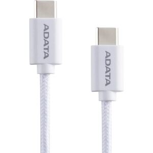 A-Data USB 2.0 Kabel, USB-C Stecker > USB-C Stecker (weiß, 1 Meter, PD 3.0, QC 3.0, Laden mit bis zu 100 Watt)